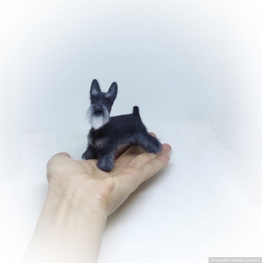 Ещё один цвергшнауцер — Валяные игрушки из шерсти: сухое валяние (фото 4)