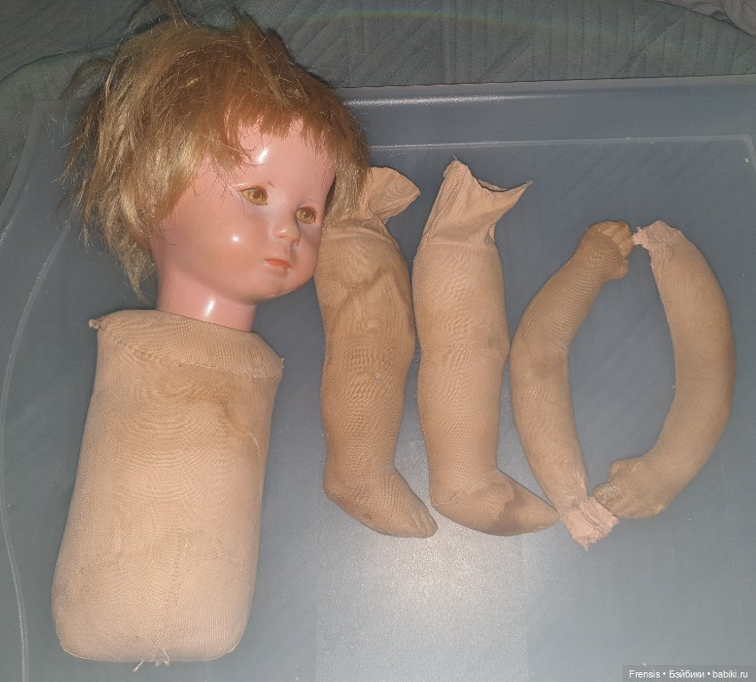 Ремонт тела и лица Käthe Kruse -1950-er или осторожно, старая кукла (фото 7)