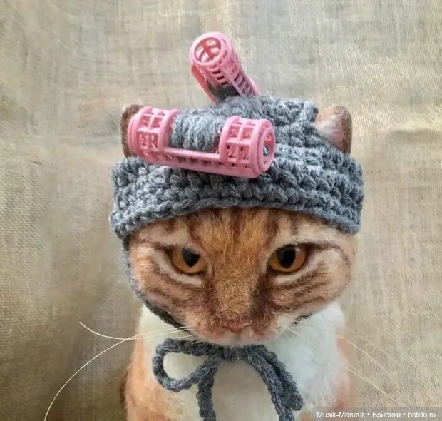Художница своими руками делает шапочки для котеек