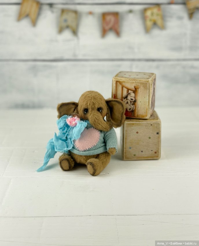 Тедди слоник Герби — Авторские мишки Тедди и друзья: фото (фото 4)