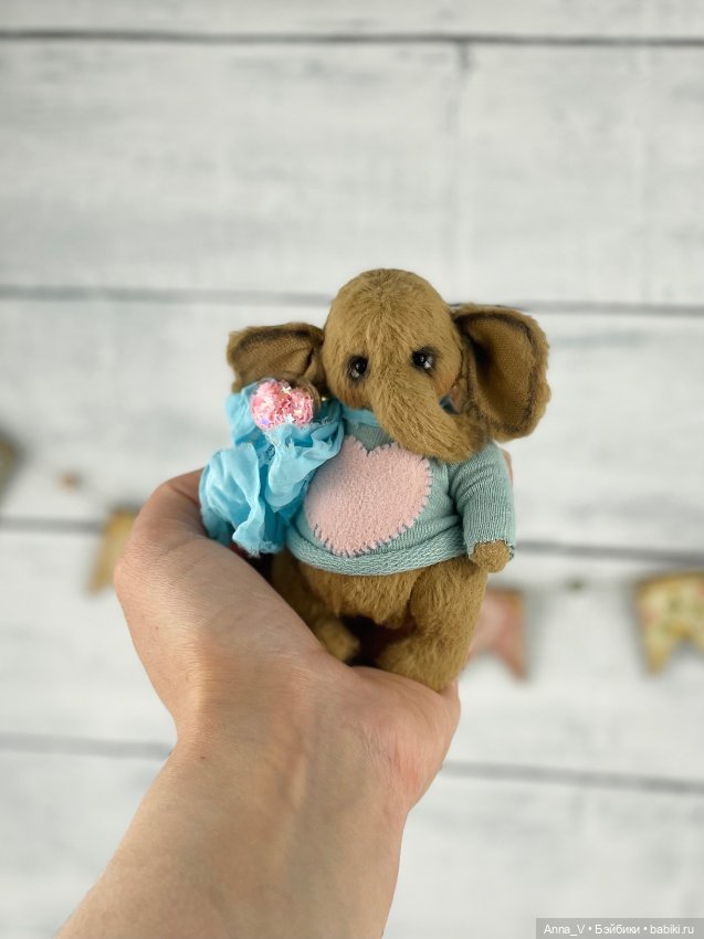 Тедди слоник Герби — Авторские мишки Тедди и друзья: фото (фото 3)