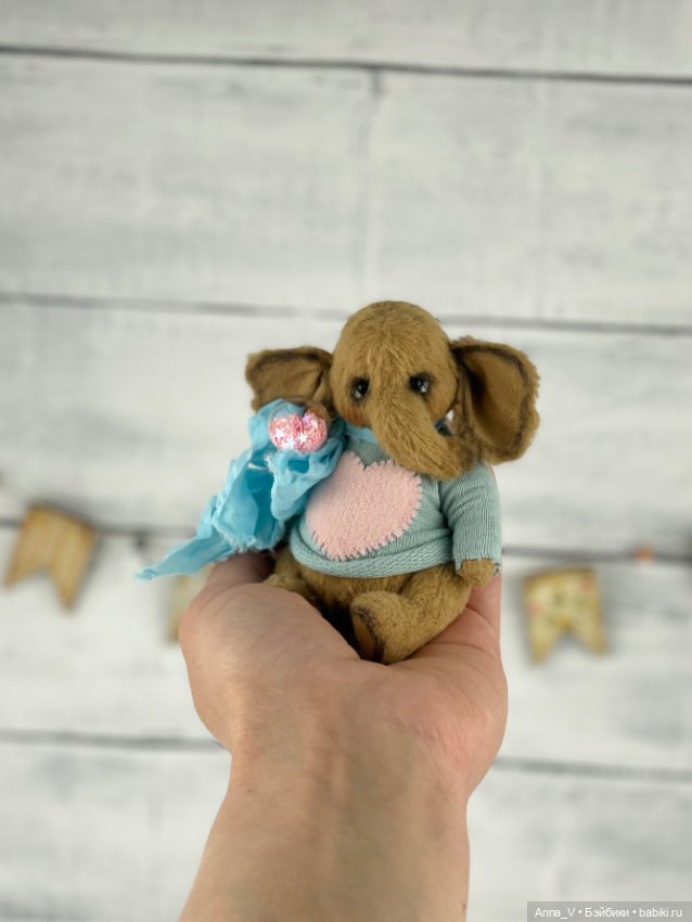 Тедди слоник Герби — Авторские мишки Тедди и друзья: фото (фото 2)
