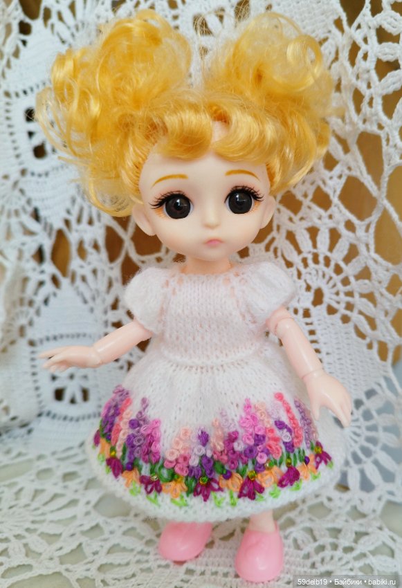 Весенний комплектик "Кошечка" для баболечки ростом15 см см (фото 6)