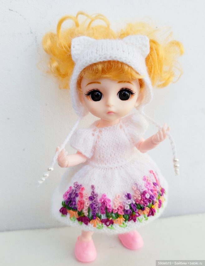 Весенний комплектик "Кошечка" для баболечки ростом15 см см