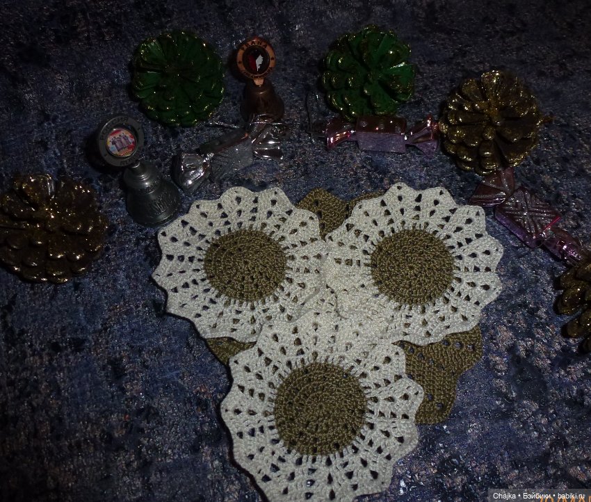 "ЯХРОМА" - набор из 4 вязаных салфеток (фото 4)