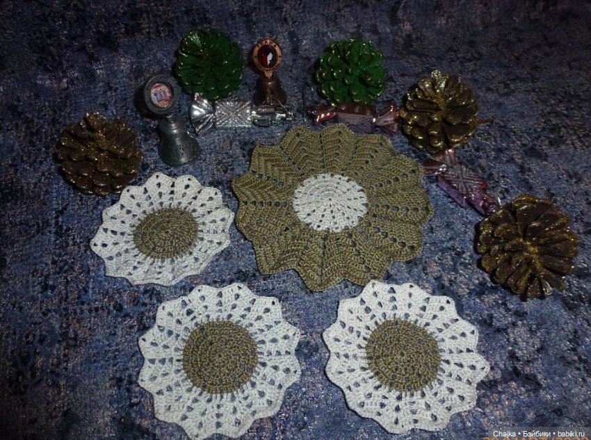 "ЯХРОМА" - набор из 4 вязаных салфеток (фото 5)
