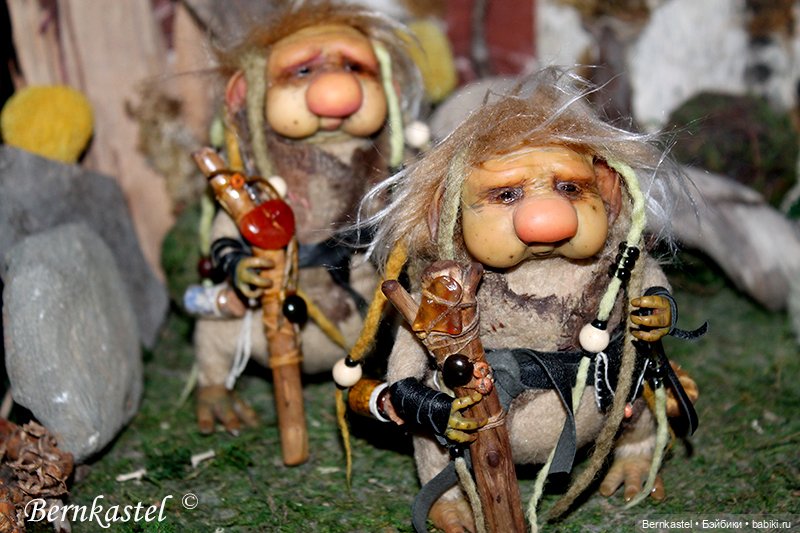 Два брата тролля — Игрушки в смешанной технике (мех и глина): Арт