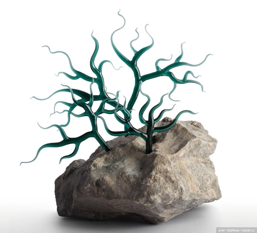 Сочетание грубых камней и изящного стекла в скульптурах Элены Флёри-Рохо (Elena Fleury-Rojo)