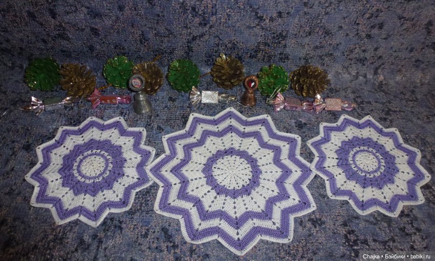 Аксессуары для кукольных домиков, фото сессий - "СИРЕНЬКА" большой набор вязаных салфеток