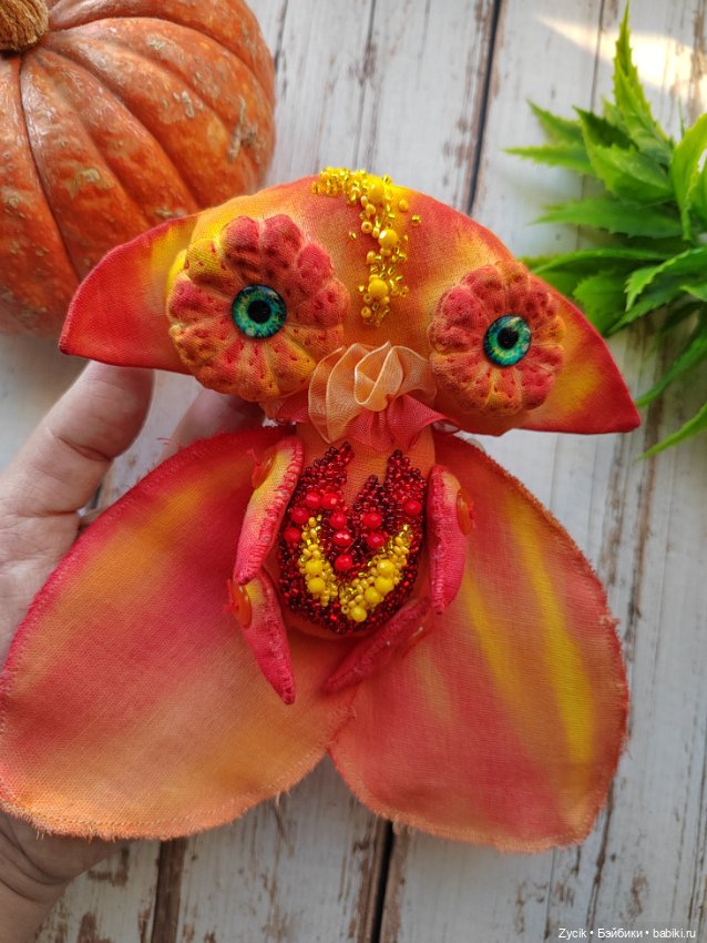 Чердачная огненная моль — Текстильные игрушки и примитивы: кофейные (фото 4)