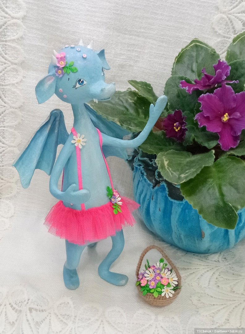 Весенняя дракоша — Лепка авторских игрушек и папье