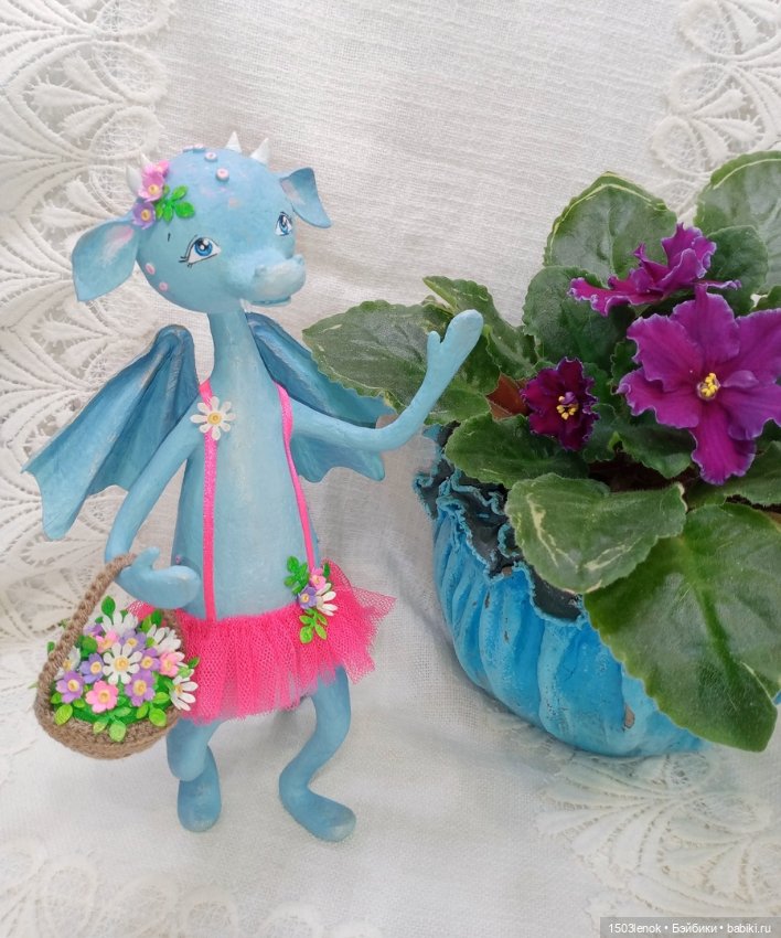 Весенняя дракоша — Лепка авторских игрушек и папье