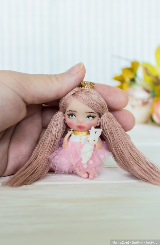Нежная кнопочка Хелен — Авторские миниатюрные куклы: лепка