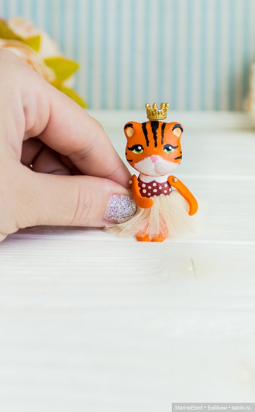 Тигренок Беатрис — Авторские миниатюрные куклы: лепка (фото 8)