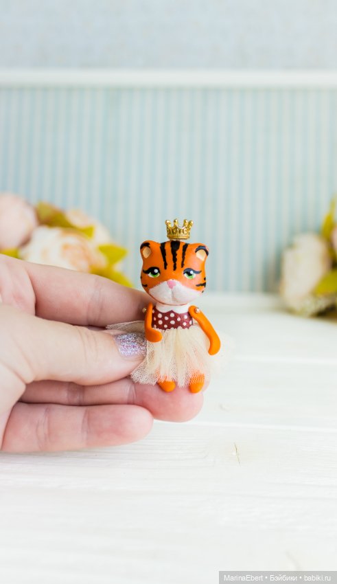 Тигренок Беатрис — Авторские миниатюрные куклы: лепка (фото 3)