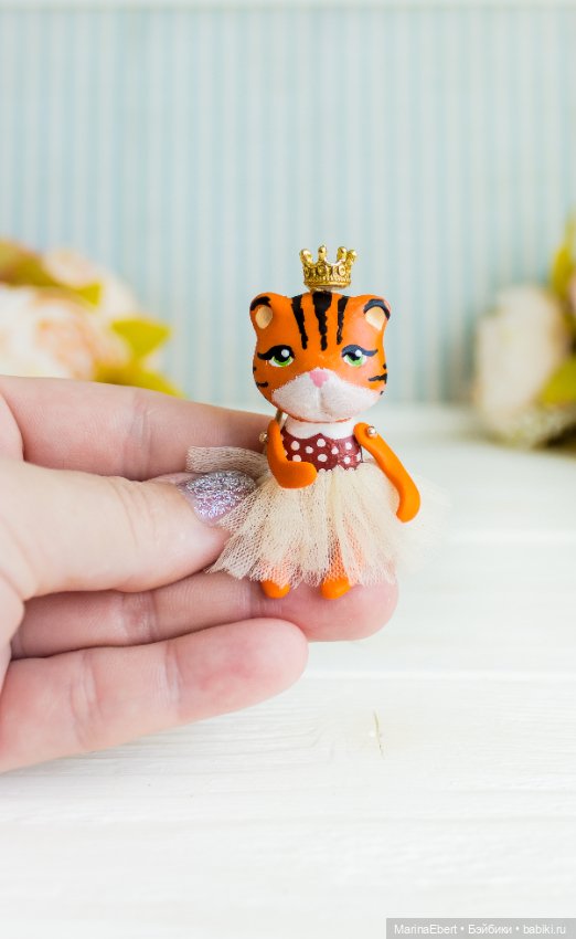 Тигренок Беатрис — Авторские миниатюрные куклы: лепка (фото 9)