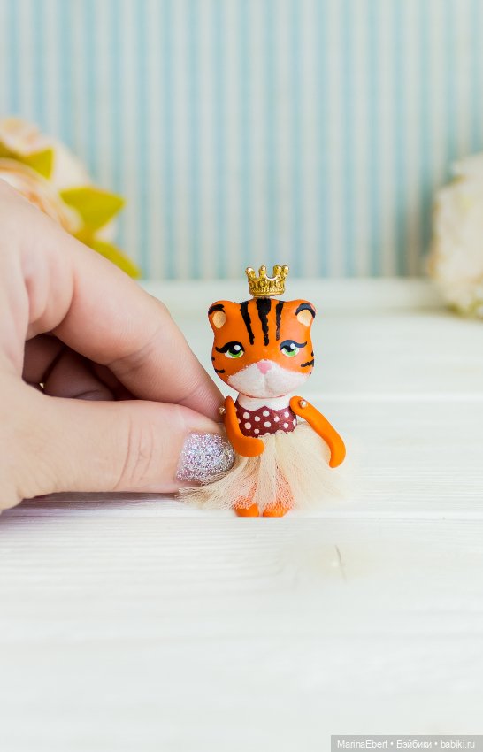 Тигренок Беатрис — Авторские миниатюрные куклы: лепка (фото 10)