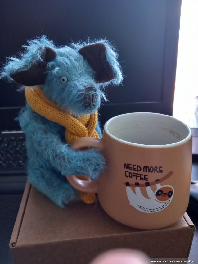 Голубой щенок — Авторские мишки Тедди и друзья: фото (фото 6)