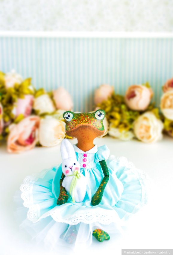 Лягушечка Бекки — Текстильные игрушки и примитивы: кофейные (фото 7)