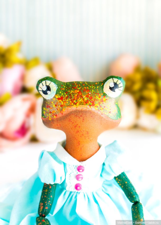 Лягушечка Бекки — Текстильные игрушки и примитивы: кофейные (фото 3)