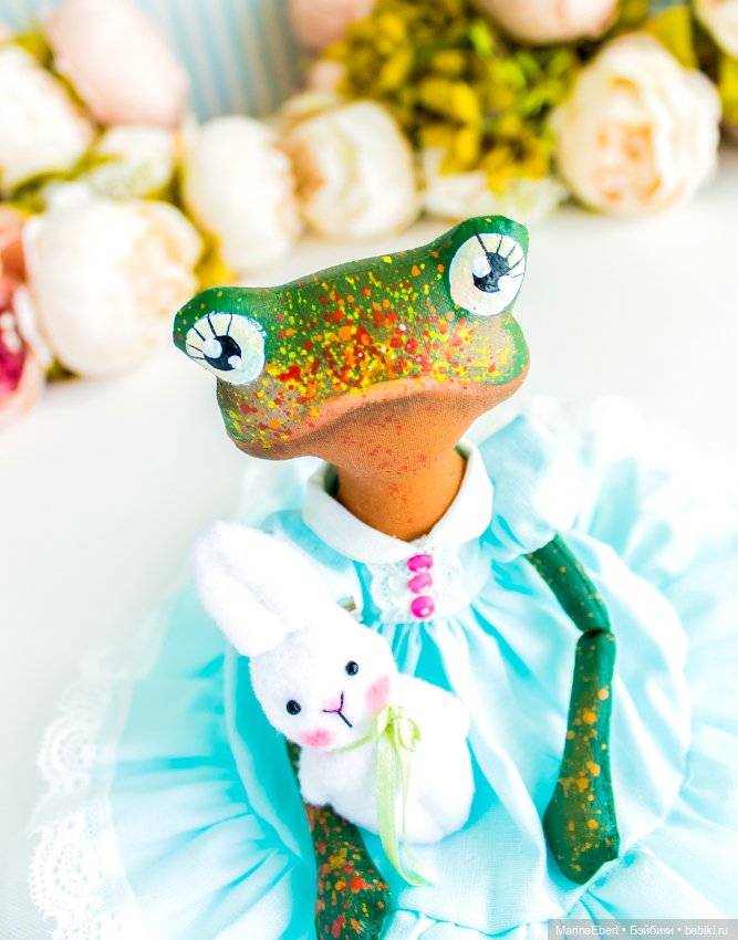 Лягушечка Бекки — Текстильные игрушки и примитивы: кофейные