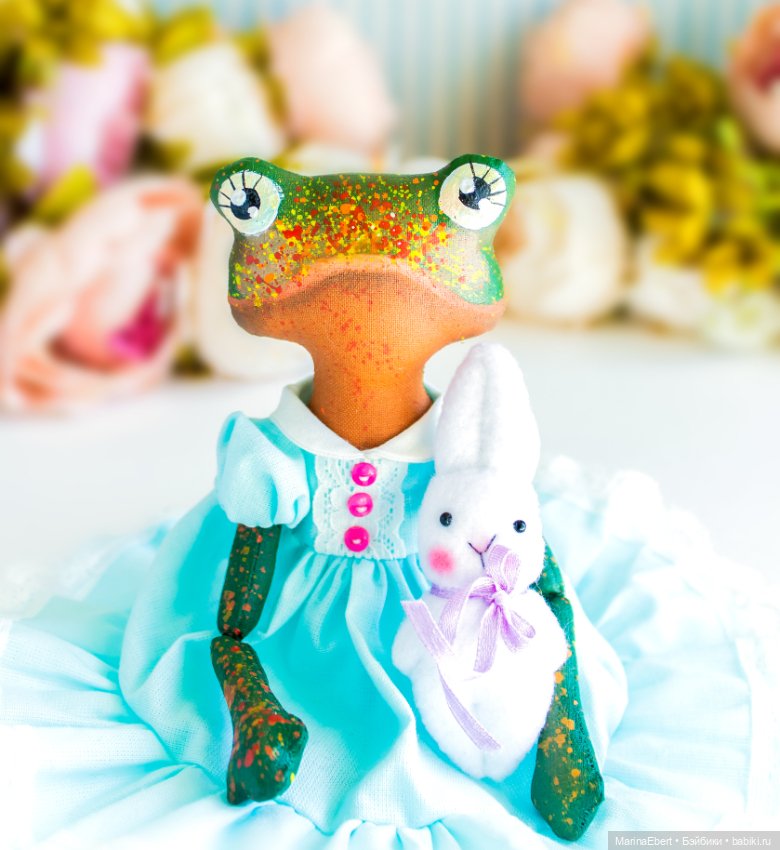 Лягушечка Бекки — Текстильные игрушки и примитивы: кофейные (фото 10)