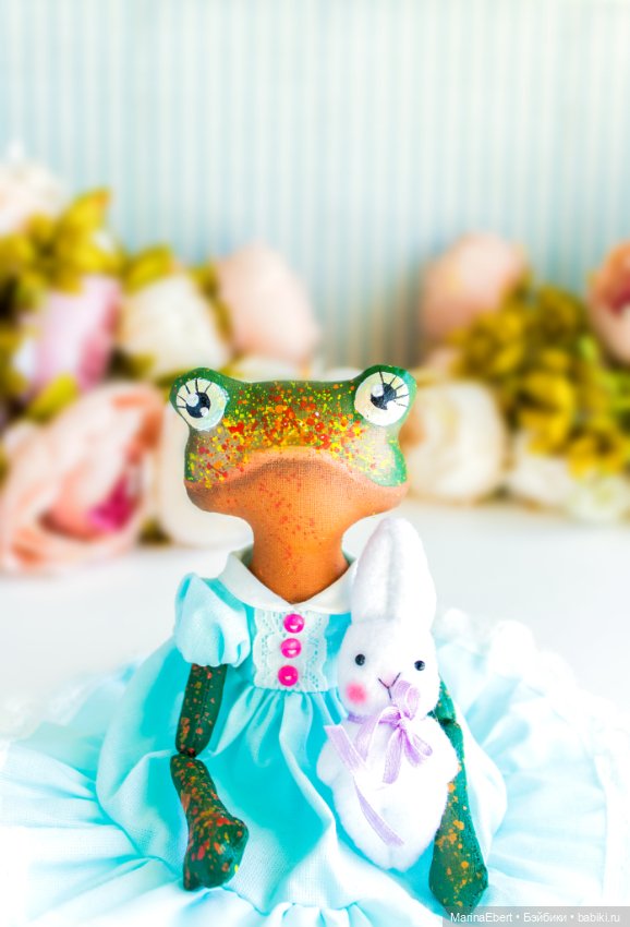 Лягушечка Бекки — Текстильные игрушки и примитивы: кофейные (фото 5)