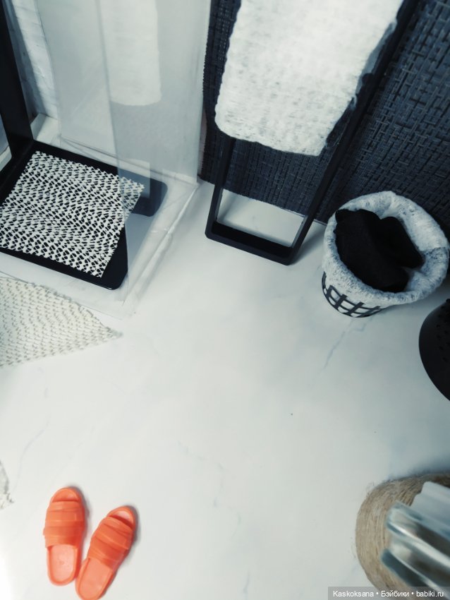 Душевая в черно-белом — Кукольная миниатюра своими руками: еда