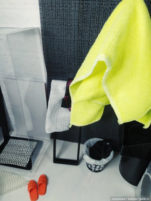 Душевая в черно-белом — Кукольная миниатюра своими руками: еда