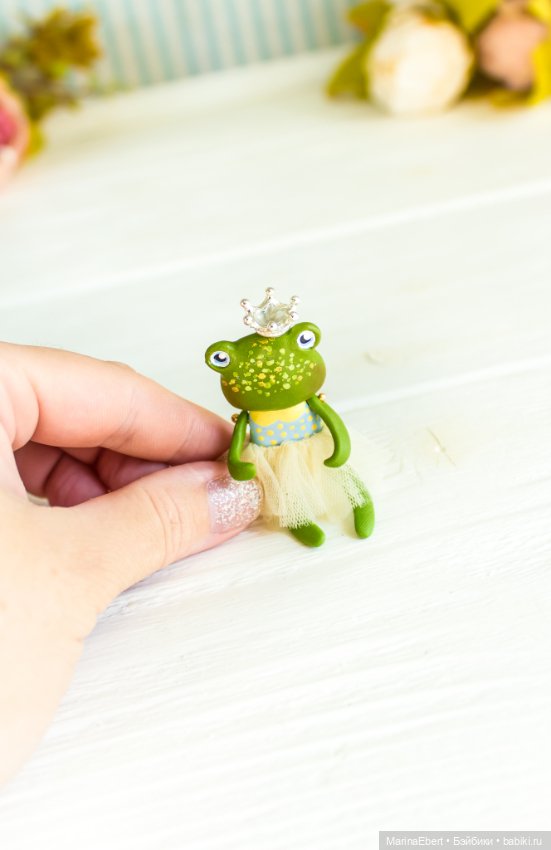 Лягушечка Габи — Авторские миниатюрные куклы: лепка (фото 5)