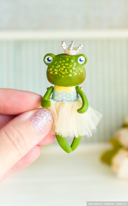 Лягушечка Габи — Авторские миниатюрные куклы: лепка (фото 10)