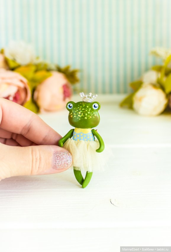 Лягушечка Габи — Авторские миниатюрные куклы: лепка (фото 3)