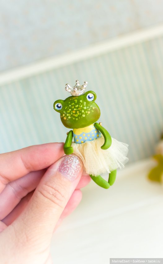 Лягушечка Габи — Авторские миниатюрные куклы: лепка (фото 6)