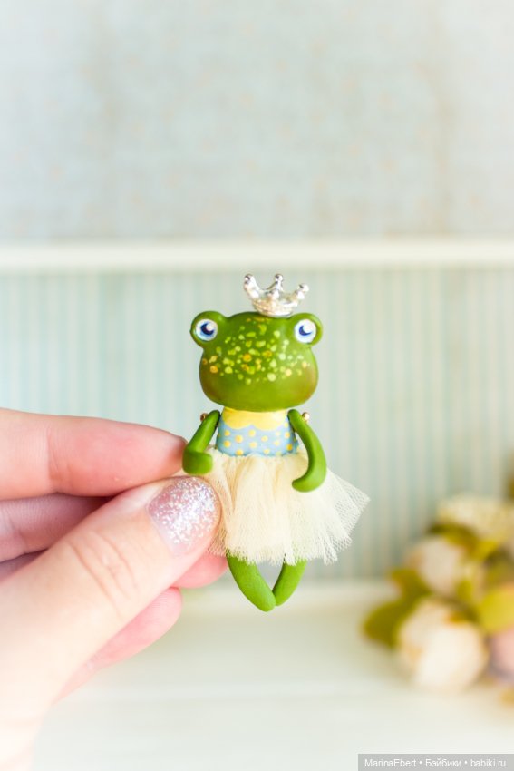 Лягушечка Габи — Авторские миниатюрные куклы: лепка