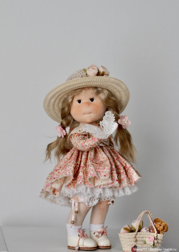 Барышня и бабочка — Текстильные игрушки и примитивы: кофейные (фото 3)