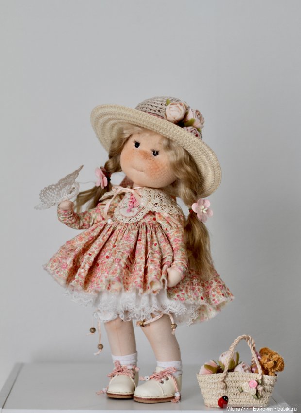 Барышня и бабочка — Текстильные игрушки и примитивы: кофейные (фото 4)