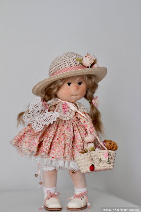 Барышня и бабочка — Текстильные игрушки и примитивы: кофейные (фото 6)