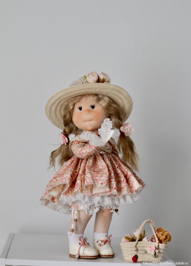 Барышня и бабочка — Текстильные игрушки и примитивы: кофейные (фото 7)