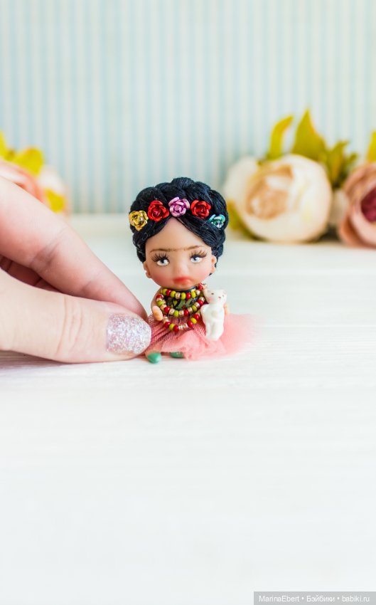 Мини куколка Фрида — Авторские миниатюрные куклы: лепка (фото 6)