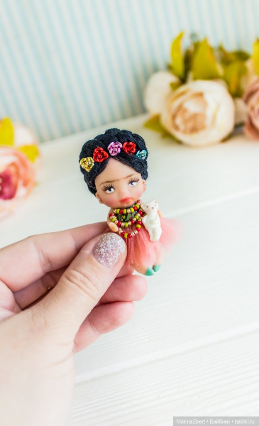 Мини куколка Фрида — Авторские миниатюрные куклы: лепка (фото 4)