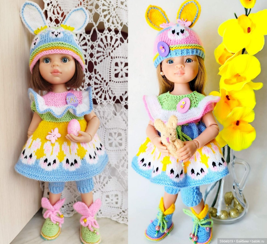 Ещё один комплект "Зайчик" с бразильской вышивкой в моей Пасхальной коллекции