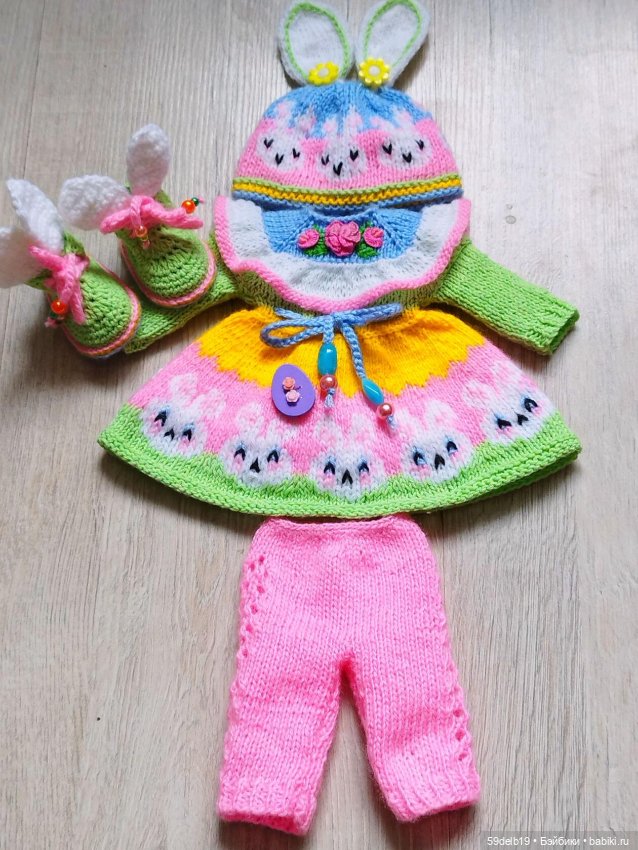 Ещё один комплект "Зайчик" с бразильской вышивкой в моей Пасхальной коллекции