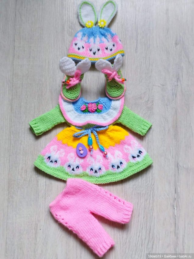 Ещё один комплект "Зайчик" с бразильской вышивкой в моей Пасхальной коллекции