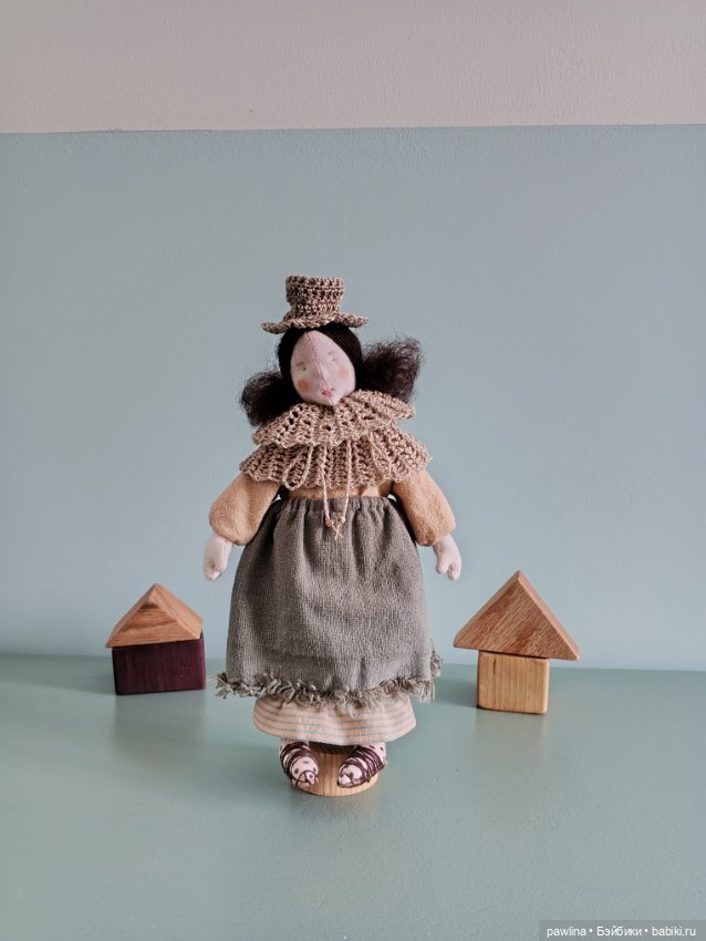 Текстильная малышка — Текстильные игрушки и примитивы: кофейные
