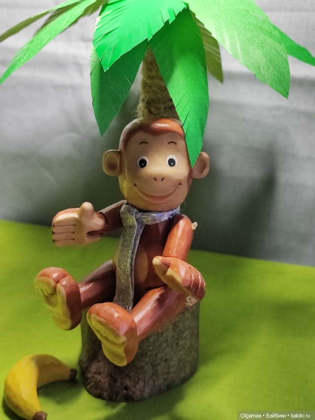 Мартышка 🐒🐒🐒😊 — Авторские игрушки из дерева: резьба (фото 5)