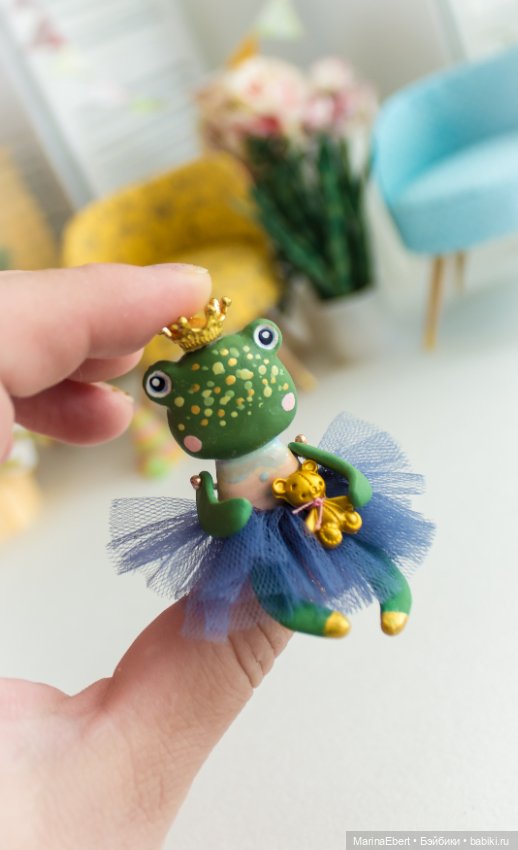 Лягушечка Каролина — Авторские миниатюрные куклы: лепка (фото 8)