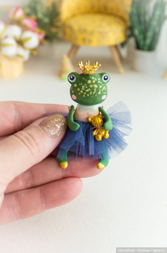 Лягушечка Каролина — Авторские миниатюрные куклы: лепка (фото 6)