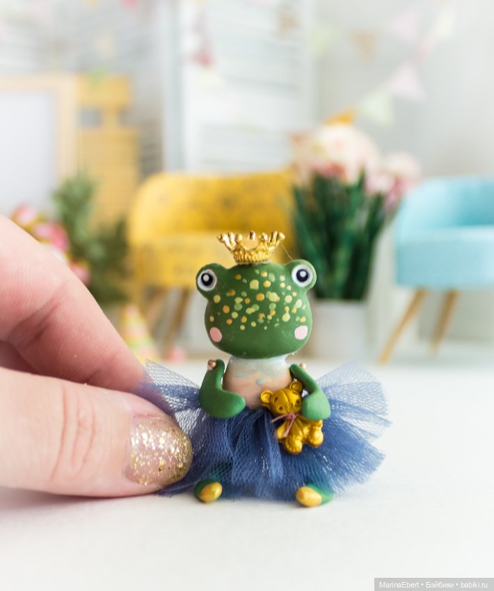 Лягушечка Каролина — Авторские миниатюрные куклы: лепка (фото 4)