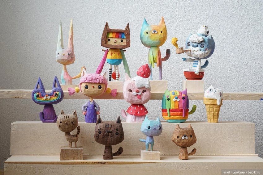 Очаровательные деревянные фигурки от Парна Анивата (Parn Aniwat (фото 9)