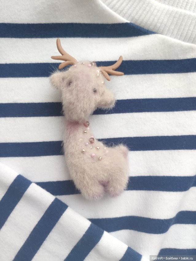 Чудные зверики. Брошки — Игрушки в смешанной технике (мех и глина): Арт (фото 6)